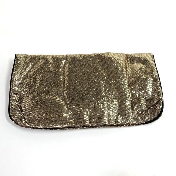 Victoria's Secret Shimmering Sequin Fold Over Evening Bag Disco Retro Gold NWT - Picture 7 of 10